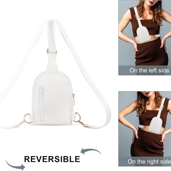 Sling Bag Crossbody Bag For Women and Men Small Leather Cross Body bag with Ajus - Picture 5 of 6